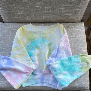 aeropostale cropped tie dye crewneck (xs)